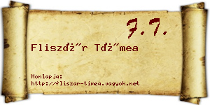 Fliszár Tímea névjegykártya